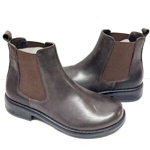 MIZ MOOZ SOFT LEATHER BOOTIE SIDE ELASTIC GORE BROWN 37EU / 7US # Z-198